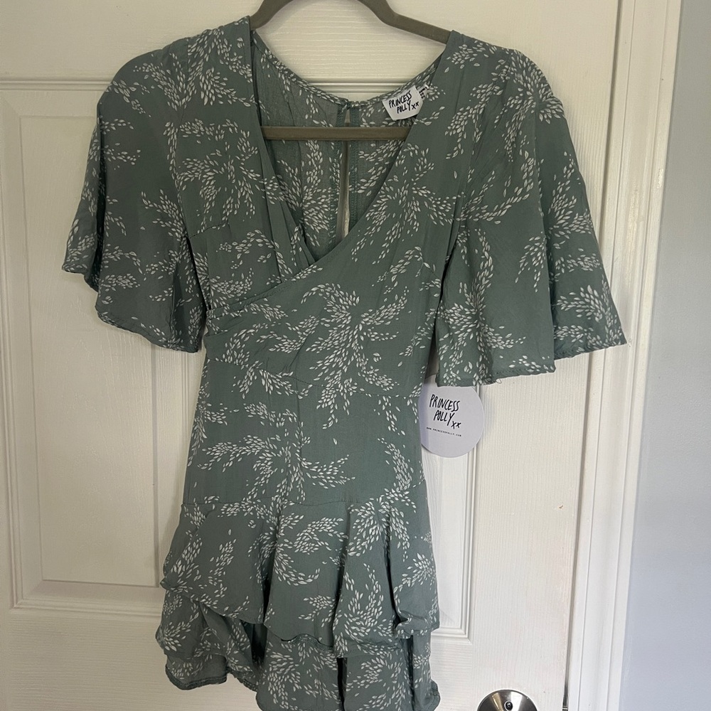 Princess Polly Sage Green Romper